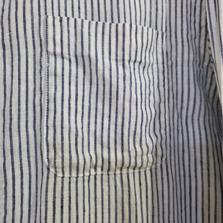 [BUNJANG] Linen Striped Shirt / 봄 여름  마  린넨 고급스러운  남방셔츠  가슴단면