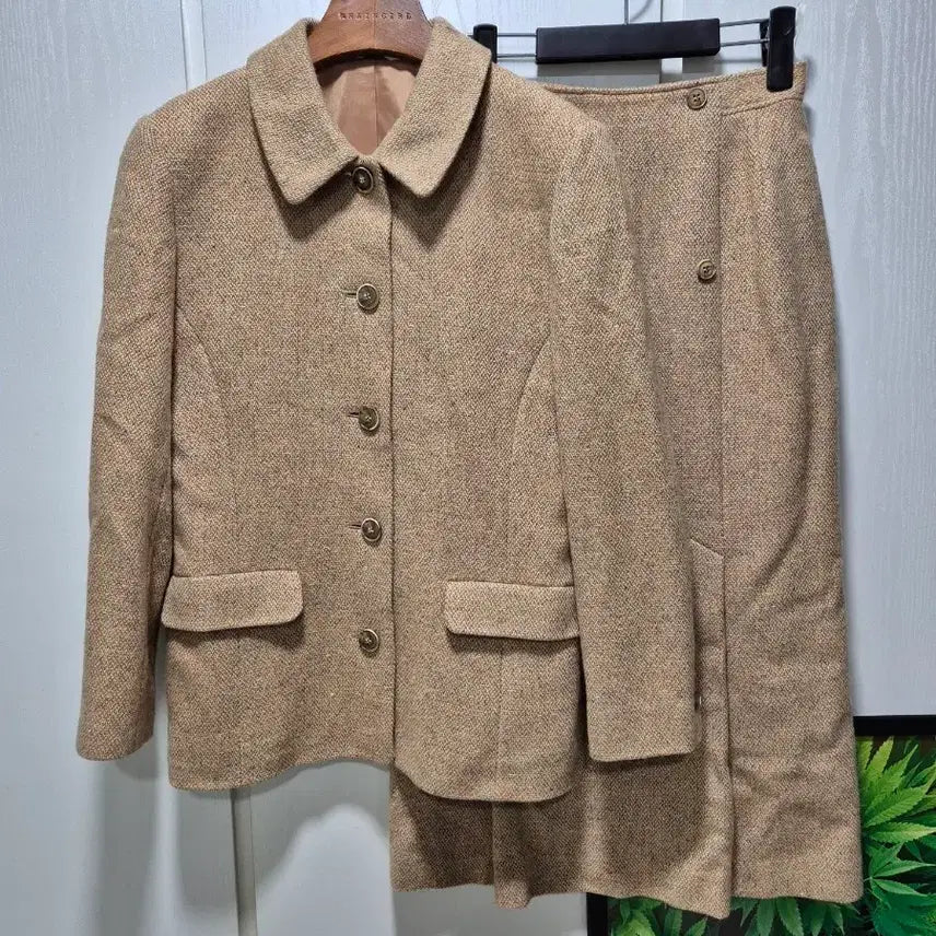 [BUNJANG] Vintage Brown Tweed Skirt Set / (세일)JPN빈티지. 브라운 트위드 스커트 세트