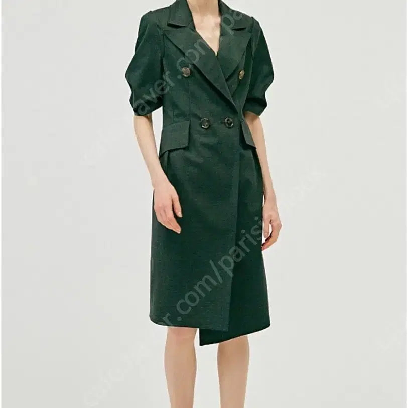 [SOLD OUT] 타임 시그니처 더블 버튼 트렌치 드레스 82-94-160
