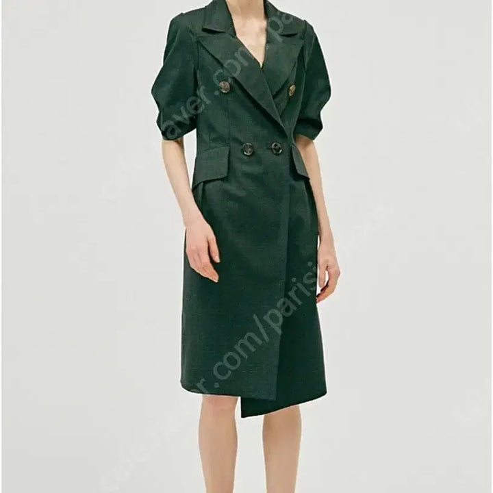 [SOLD OUT] 타임 시그니처 더블 버튼 트렌치 드레스 82-94-160
