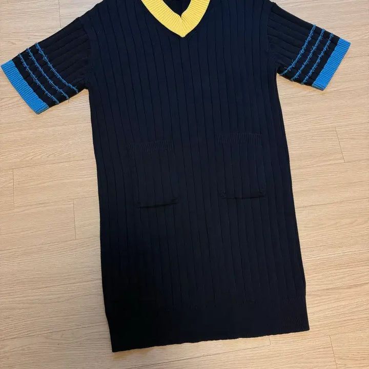 [BUNJANG] Lucky Chouette Knit Navy Dress / 럭키슈에뜨 니트 반팔 원피스 66-77 사이즈 정도 free