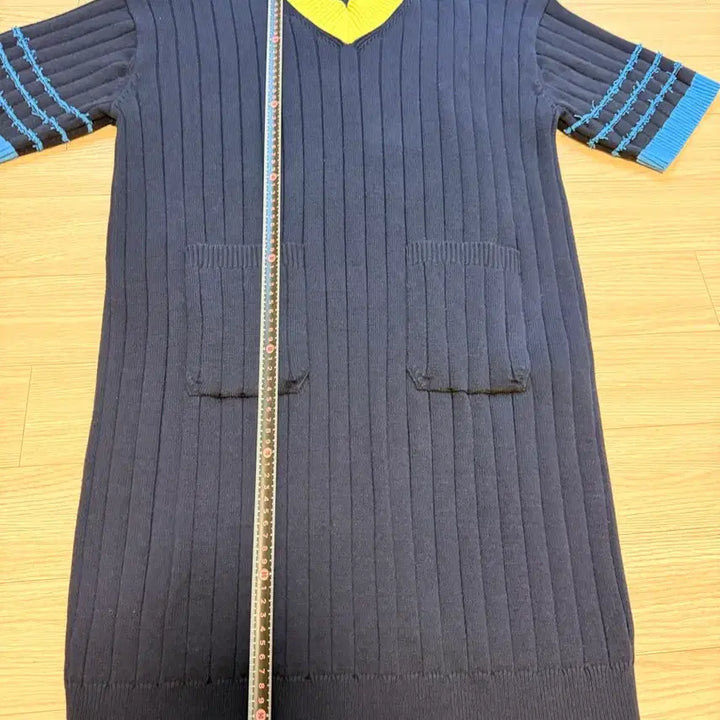 [BUNJANG] Lucky Chouette Knit Navy Dress / 럭키슈에뜨 니트 반팔 원피스 66-77 사이즈 정도 free