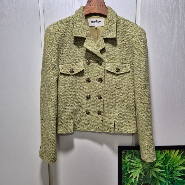 [BUNJANG] Madore Tweed Set Olive / (세일)JPN빈티지.madore 트위드 셋트 올리브