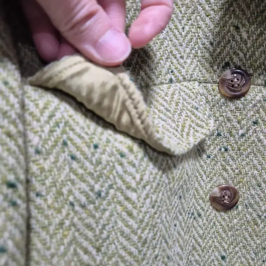 [BUNJANG] Madore Tweed Set Olive / (세일)JPN빈티지.madore 트위드 셋트 올리브