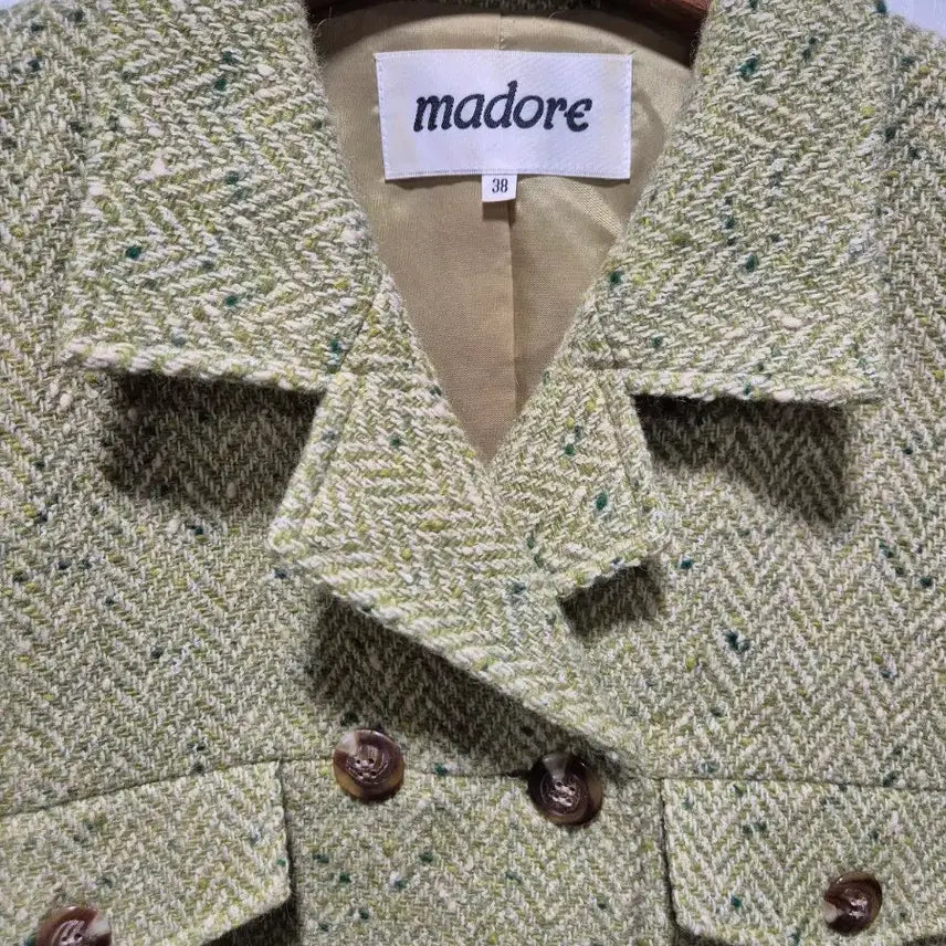 [BUNJANG] Madore Tweed Set Olive / (세일)JPN빈티지.madore 트위드 셋트 올리브