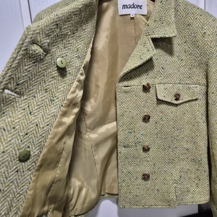 [BUNJANG] Madore Tweed Set Olive / (세일)JPN빈티지.madore 트위드 셋트 올리브