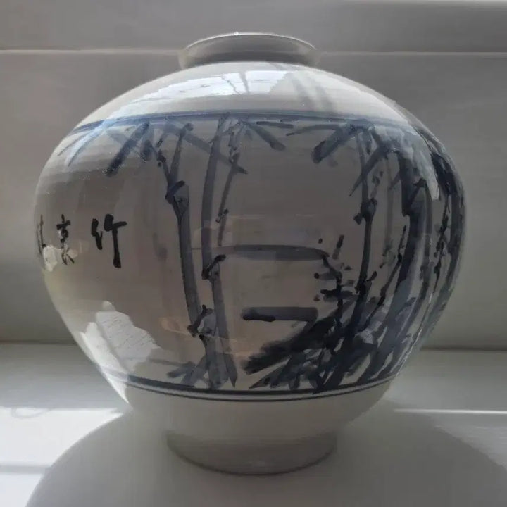 [BUNJANG] Blue and White Porcelain Bamboo Grove Vase / 청화백자 죽림 도자기