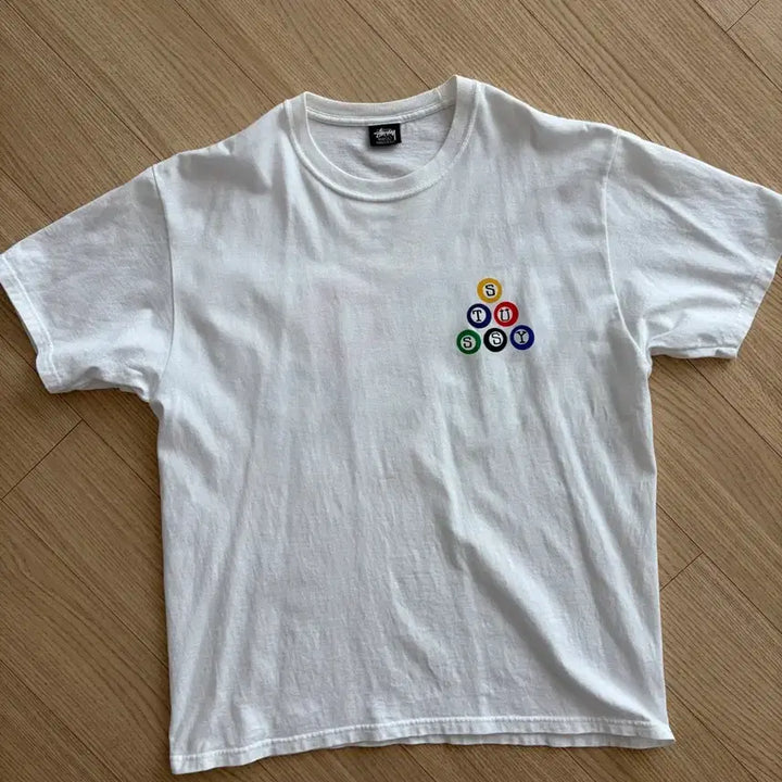 [BUNJANG] Stussy Billiard T-Shirt White / [L]스투시 빌리아드 티셔츠 화이트