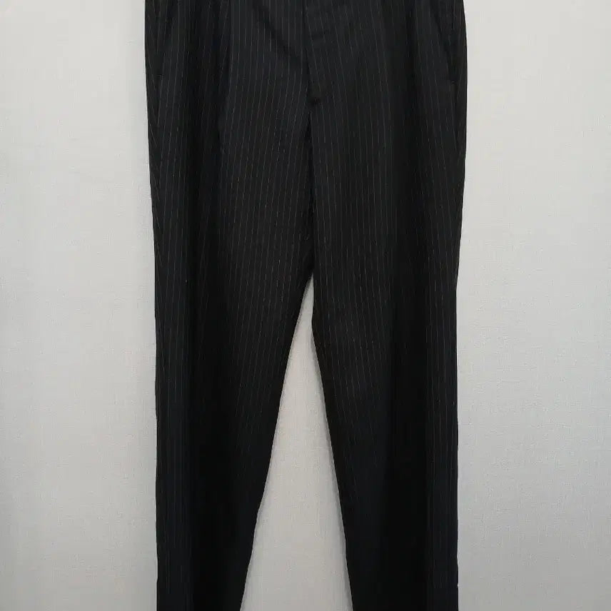 [BUNJANG] Mind Bridge Black Striped Suit Pants / 마인드브릿지 검정색 스트라이프 정장 바지