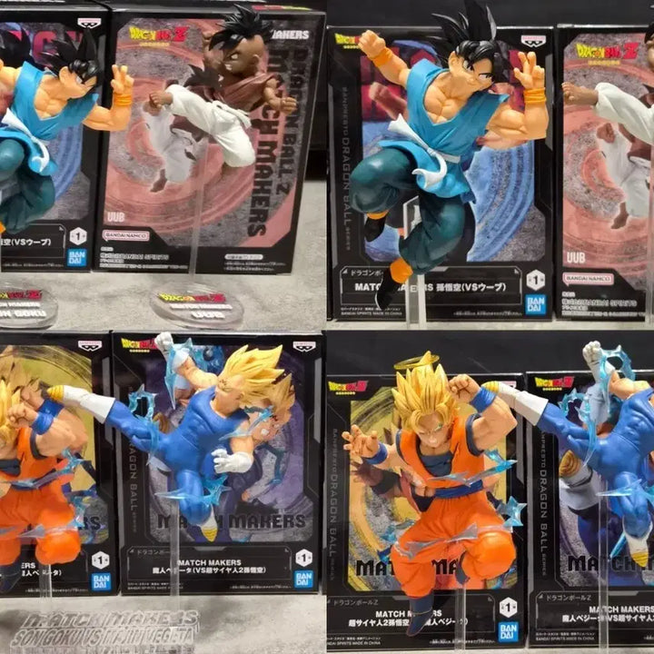 [BUNJANG] Match Makers Dragon Ball Son Goku &amp; Vegeta &amp; Son Goku &amp; Uub Figure Set / 매치메이커 드래곤볼 손오공&amp;베지터.손오공&amp;우부(일본내수용-베이스포함)