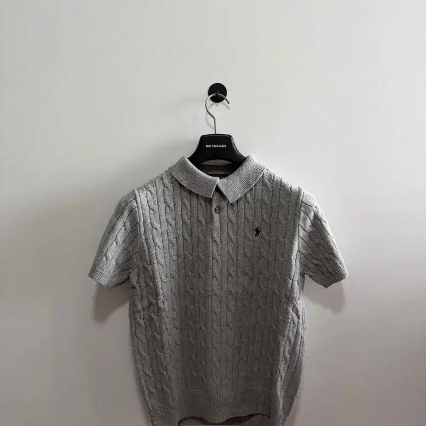 [BUNJANG] Ralph Lauren Cable Knit Short Sleeve Sweater / 랄프 로렌 면 케이블 짜임 반팔 니트 기본핏 빈티지 무드 S-XL