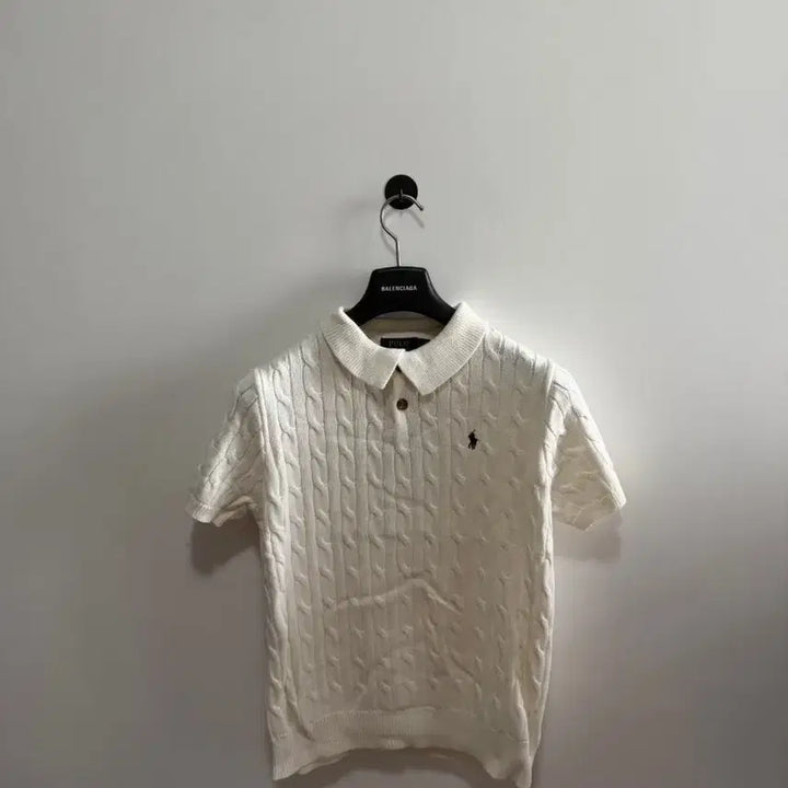 [BUNJANG] Ralph Lauren Cable Knit Short Sleeve Sweater / 랄프 로렌 면 케이블 짜임 반팔 니트 기본핏 빈티지 무드 S-XL
