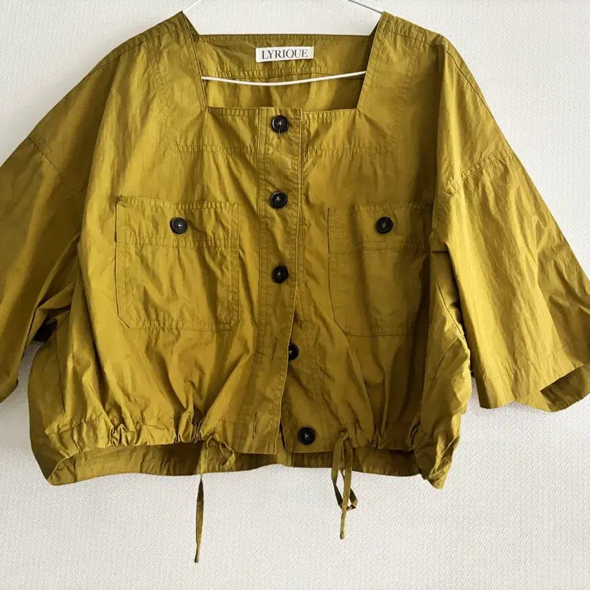 [BUNJANG] Mustard Yellow Square Neck Short Jacket / 숏 자켓