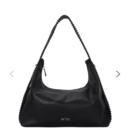 [BUNJANG] AZON Robe Shoulder Bag Black Leather / 애즈온 로브백 블랙 숄더백