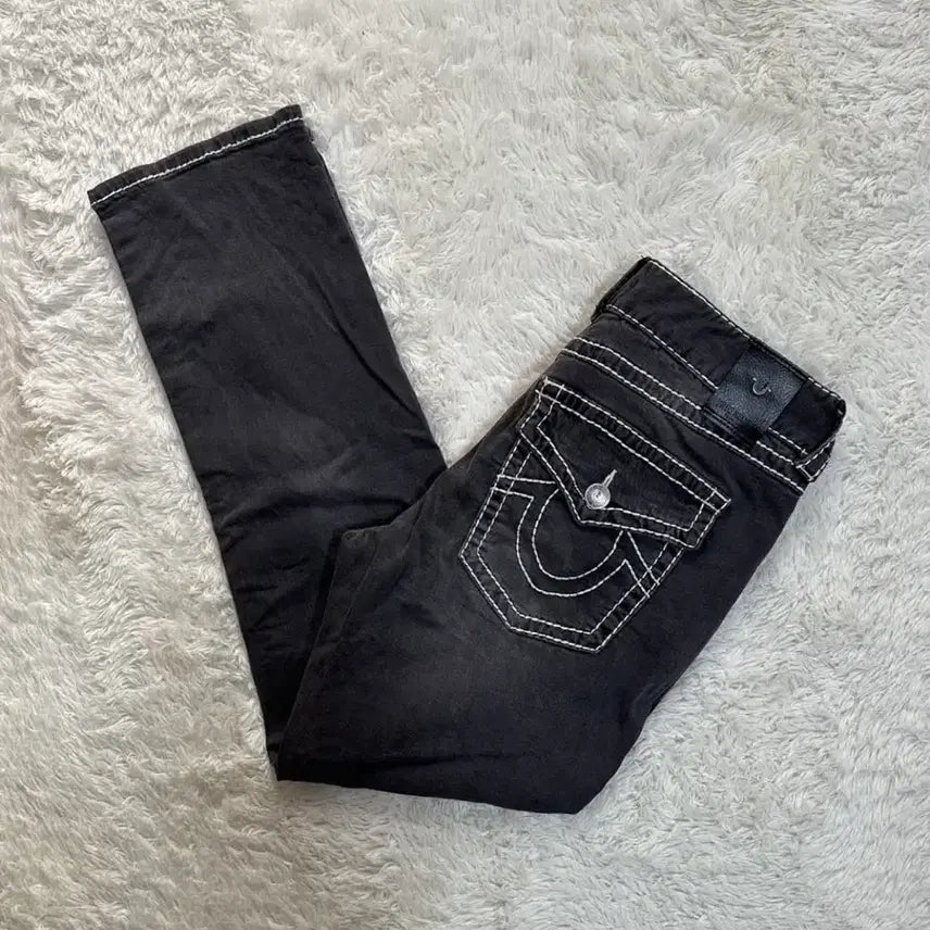 [BUNJANG] True Religion Black Washed Stitch Denim Jeans / 트루릴리젼 블랙 워싱 스티치 데님 32
