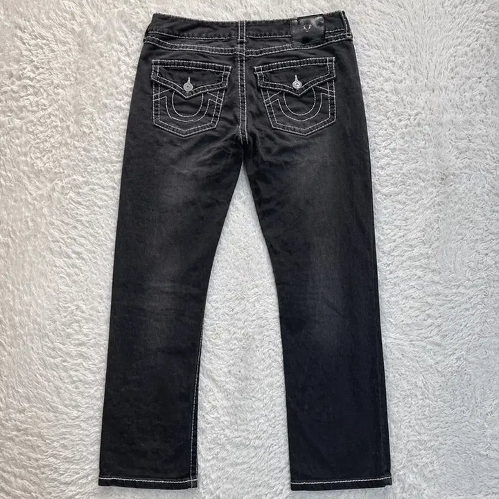[BUNJANG] True Religion Black Washed Stitch Denim Jeans / 트루릴리젼 블랙 워싱 스티치 데님 32