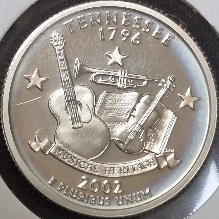 [BUNJANG] 2002 Tennessee State Quarter Coin Proof Rainbow Toning / 2002년 s테네시 주 쿼터. 프루프. 레인보우토닝  주화