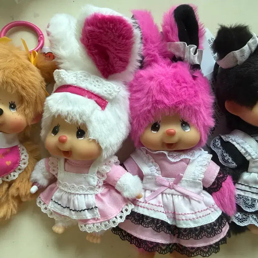 [BUNJANG] Monchhichi Gold Twin Tails Keyring / 홍콩 몬치치 골드 양갈래 키링 새제품
