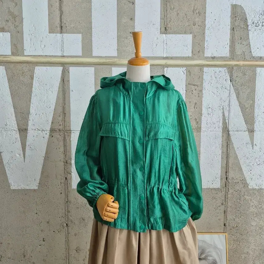 [BUNJANG] OZOC Tencel See-through Short Field Jacket / 오조크 리오셀 시스루 숏 야상자켓