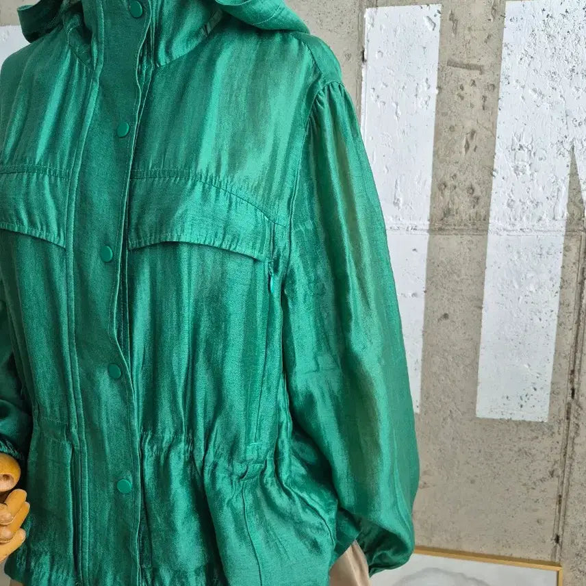 [BUNJANG] OZOC Tencel See-through Short Field Jacket / 오조크 리오셀 시스루 숏 야상자켓
