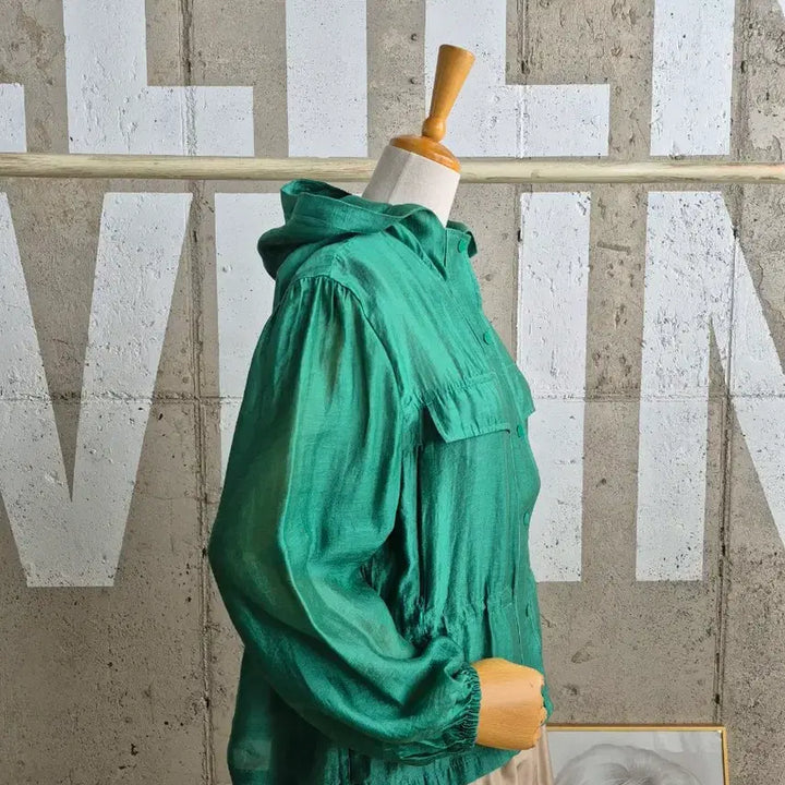 [BUNJANG] OZOC Tencel See-through Short Field Jacket / 오조크 리오셀 시스루 숏 야상자켓