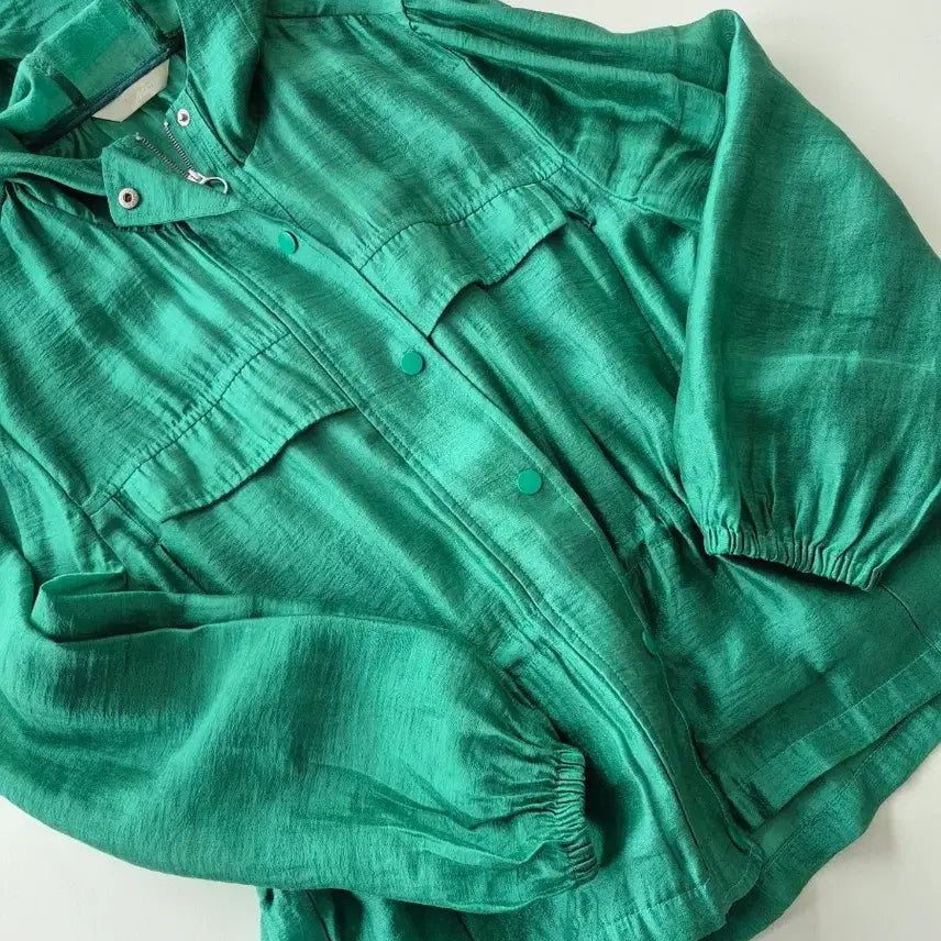 [BUNJANG] OZOC Tencel See-through Short Field Jacket / 오조크 리오셀 시스루 숏 야상자켓