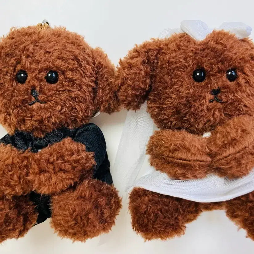 [BUNJANG] Wedding Poodle Couple Keyring Set / 일괄) 웨딩 신랑 신부 푸들 커플 인형 키링 세트