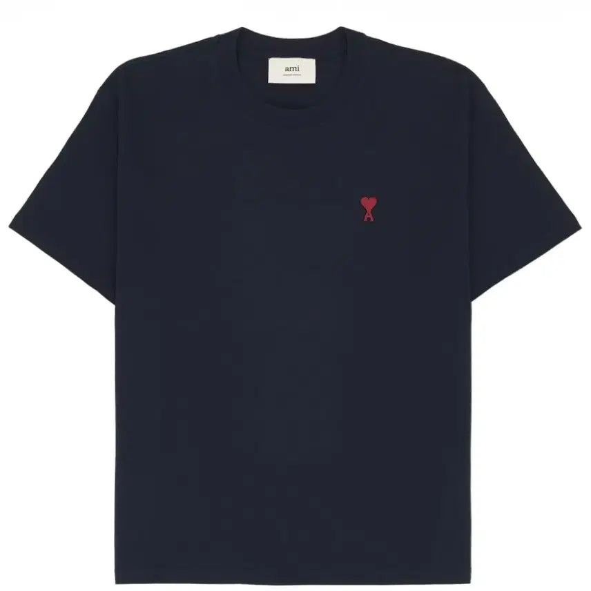 [BUNJANG] AMI Small Heart Logo T-shirt Navy [L] / 아미 스몰 하트 로고 티셔츠 네이비 [M,L]