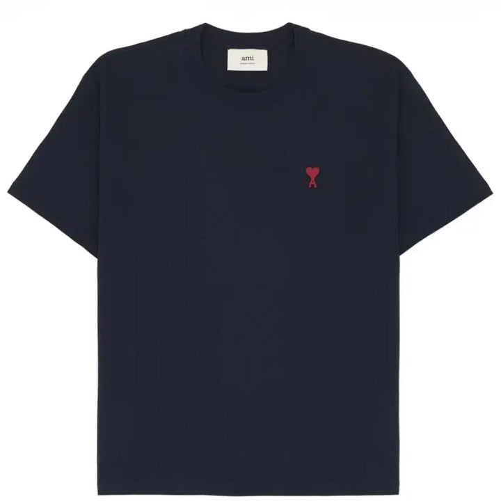[BUNJANG] AMI Small Heart Logo T-shirt Navy [L] / 아미 스몰 하트 로고 티셔츠 네이비 [M,L]