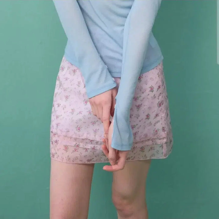 [BUNJANG] Myr Myr Lena Sheer Flower Mini Skirt (S) / *새상품/택O)뮈르뮈르 레나 시어 플라워 미니 스커트(S)