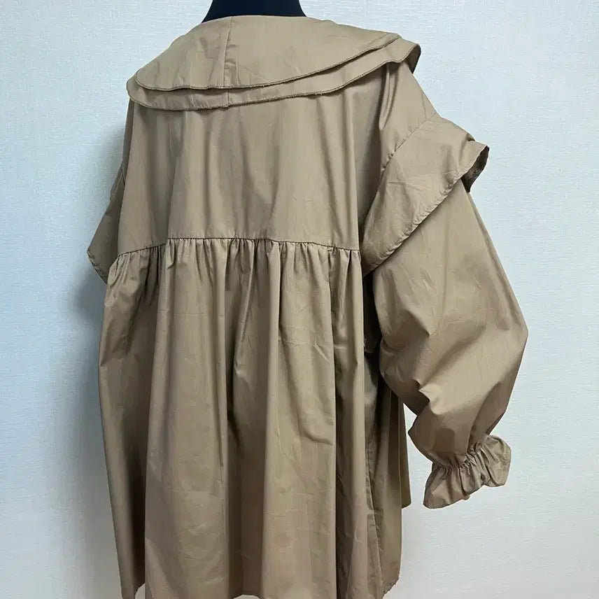 [BUNJANG] Frill Long Blouse (Latte Beige) / 프릴롱블라우스(라떼베이지)