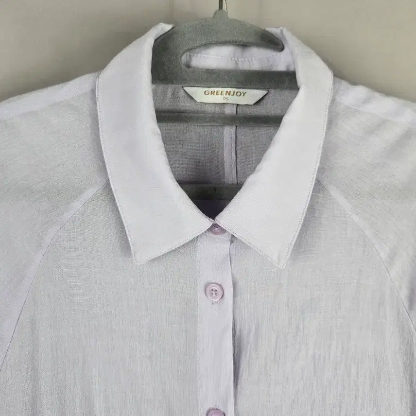 [BUNJANG] Greenjoy 95 Hem Shirring Blouse / [무료배송]그린조이 95 밑단 셔링 얇은 블라우스 연보라