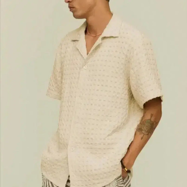 [BUNJANG] OAS Waffle Cuba Shirt / (새옷 228.000) 오에이에스 OAS  와플 쿠바 셔츠 100 105
