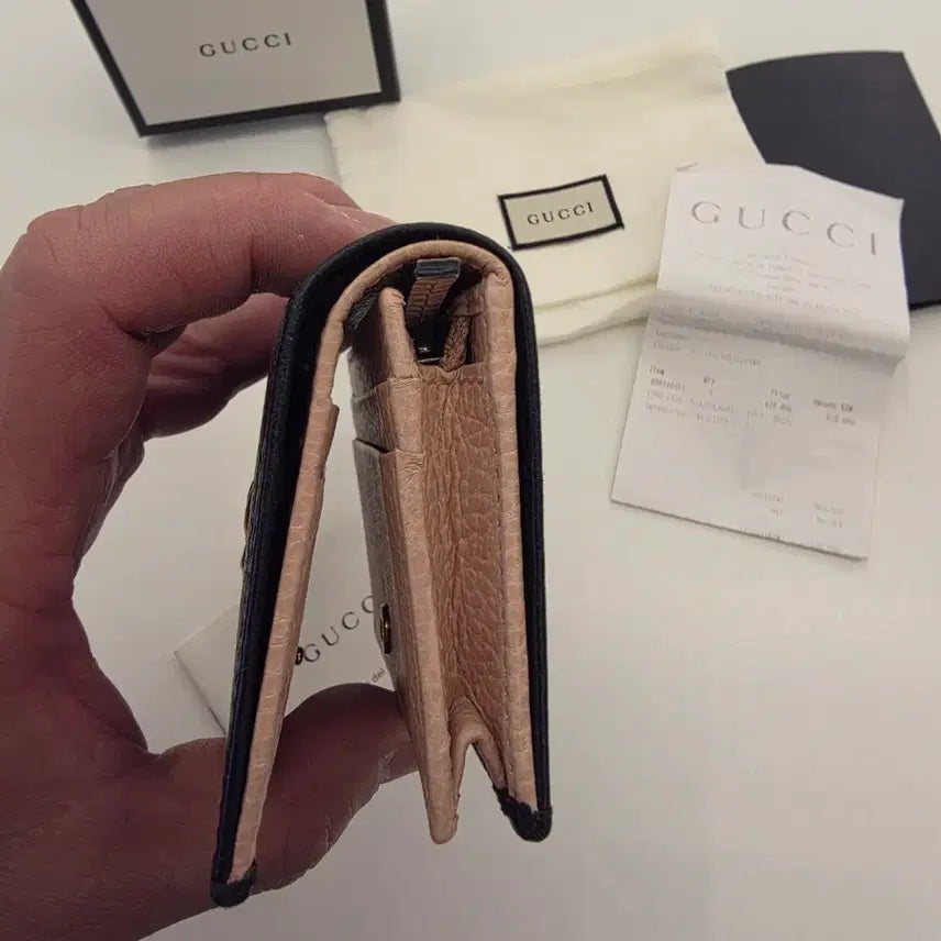 [SOLD OUT] (풀구성/영수증포함) 구찌 GG 마몽 리본 카드 케이스 지갑