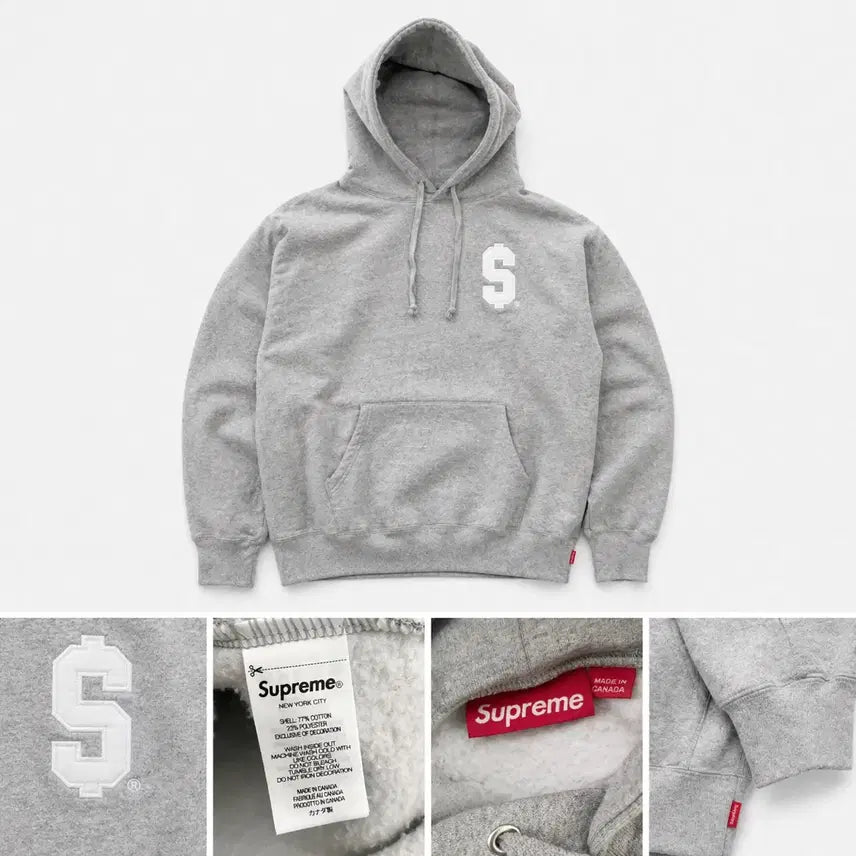 [SOLD OUT] 슈프림 24SS $ 로고 스웻 후디 헤더그레이