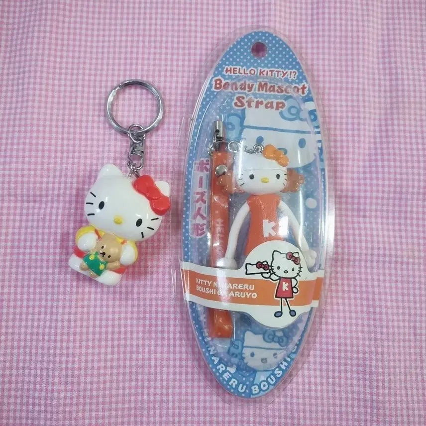 [SOLD OUT] 일괄 고전 키티 벤더블 롱다리 키링 키티스트랩