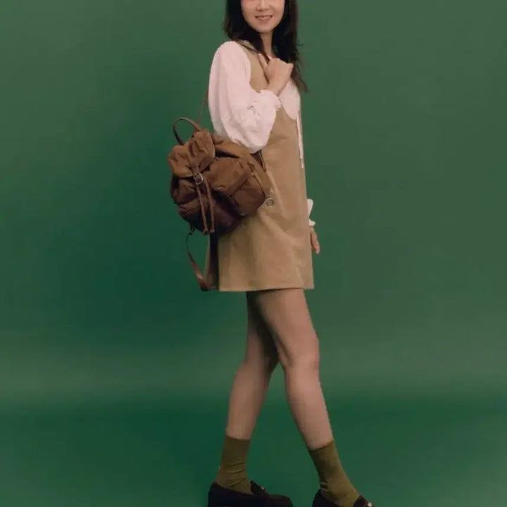 [BUNJANG] depound A-Line Suede Dress Beige / (새상품)depound A라인 스웨이드 원피스 베이지