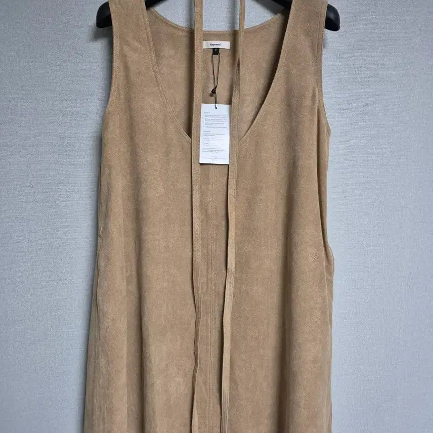 [BUNJANG] depound A-Line Suede Dress Beige / (새상품)depound A라인 스웨이드 원피스 베이지