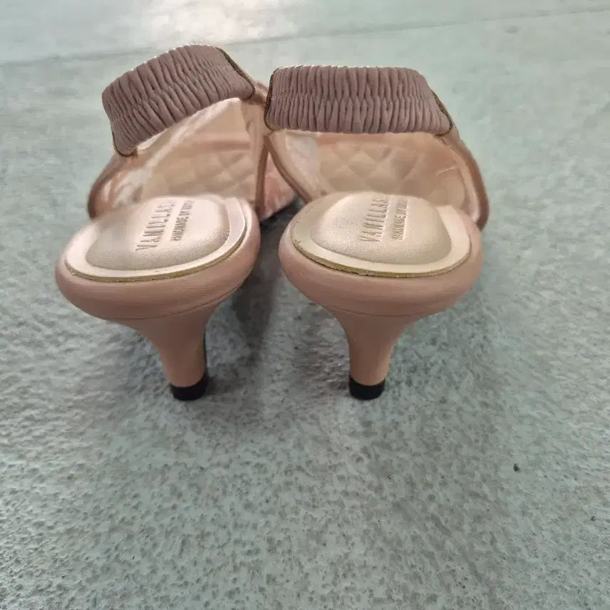 [BUNJANG] Banila Shu Pink Lace Slingback Heels / 바닐라슈 핑크 레이스 슬링백 힐