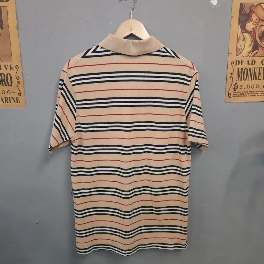 [BUNJANG] Burberry Stripe Short-Sleeve Polo Shirt / 버버리 스트라이프 반팔 카라티