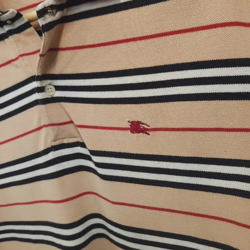 [BUNJANG] Burberry Stripe Short-Sleeve Polo Shirt / 버버리 스트라이프 반팔 카라티