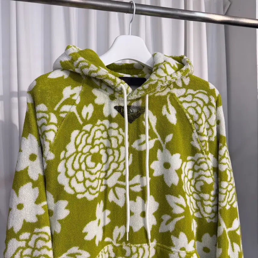 [BUNJANG] Prada Flower Terry Triangle Logo Hoodie / (105) 프라다 플라워 테리 삼각로고 후드티