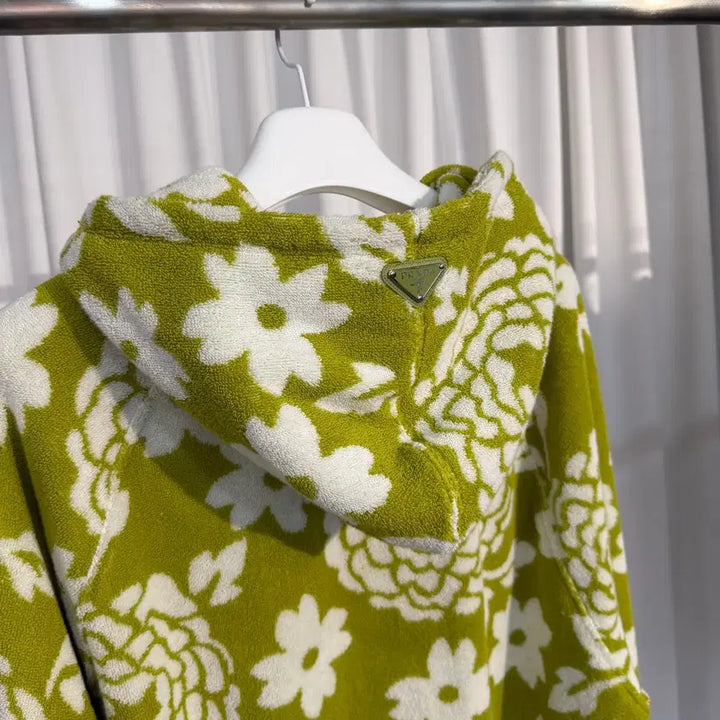 [BUNJANG] Prada Flower Terry Triangle Logo Hoodie / (105) 프라다 플라워 테리 삼각로고 후드티