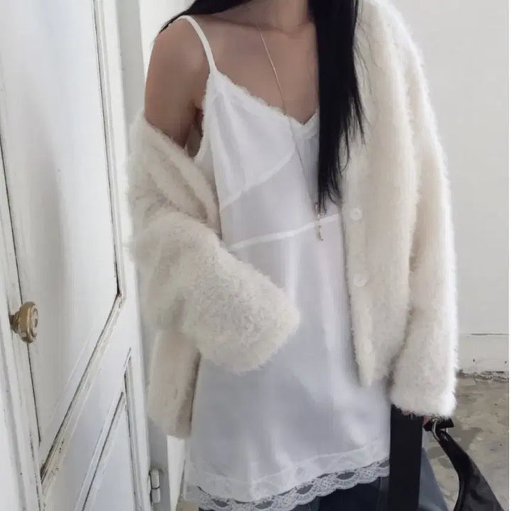 [BUNJANG] Monoganzi Lace Layered Dress / 레이스 원피스 여성 뷔스티에 나시 레이어드 새틴 슬립 슬리브리스