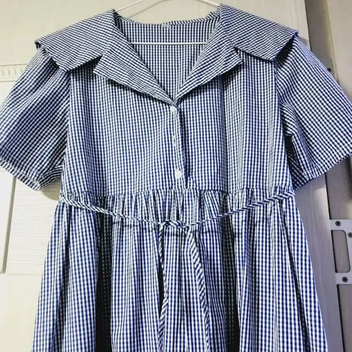 [SOLD OUT] 스트라이프 칼라넥 롱 원피스