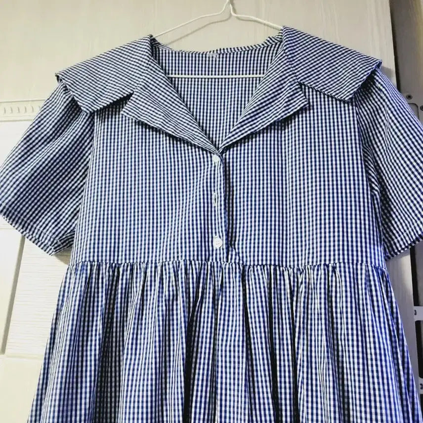 [SOLD OUT] 스트라이프 칼라넥 롱 원피스