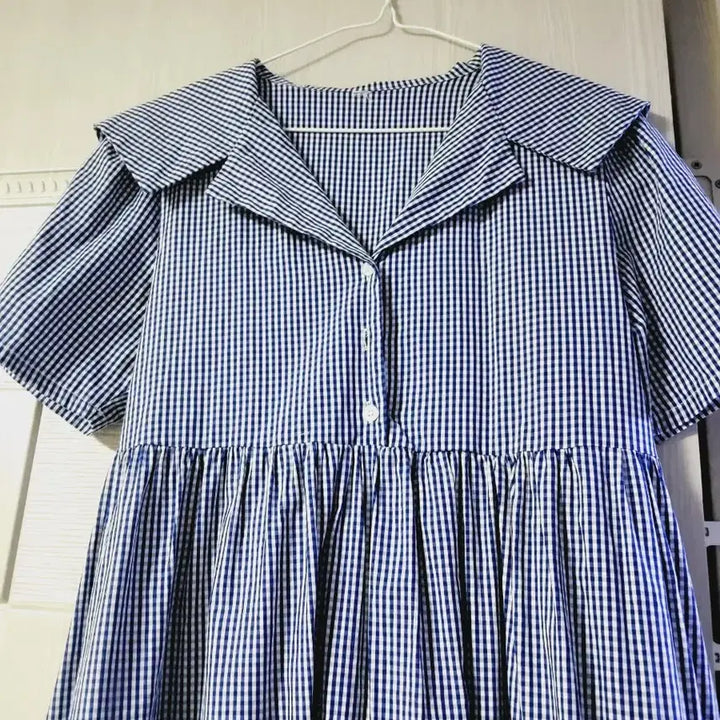 [SOLD OUT] 스트라이프 칼라넥 롱 원피스