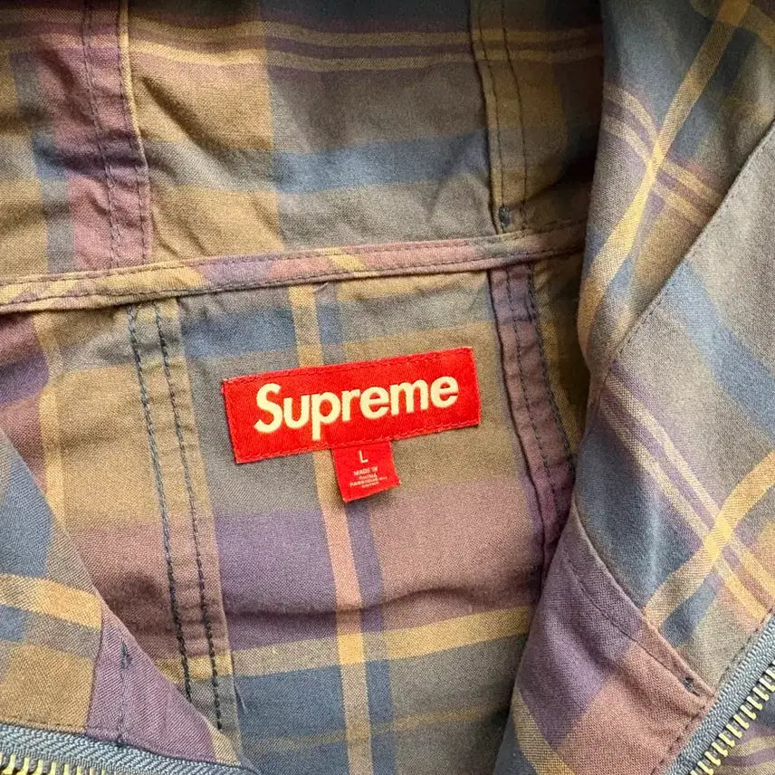 [BUNJANG] Supreme Cotton Utility Anorak - Plaid L / 24ss 슈프림 코튼 유틸리티 아노락 L