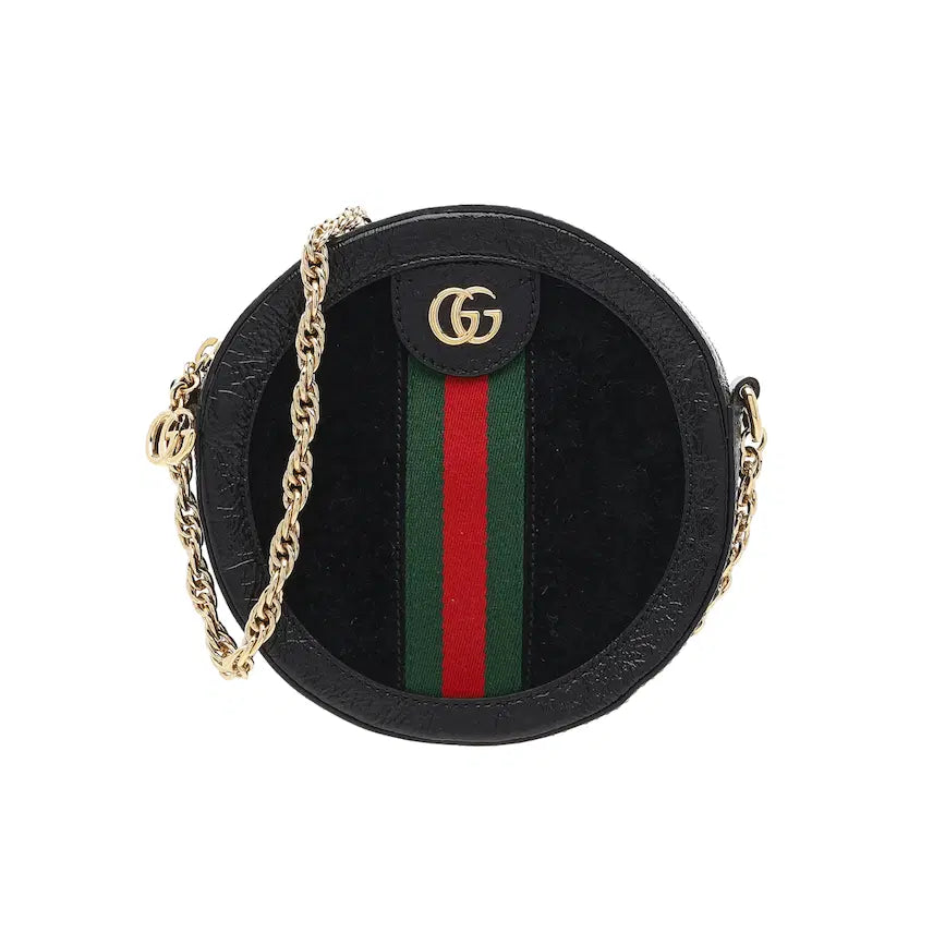 [BUNJANG] Gucci Ophidia GG Round Shoulder Bag Mini Black Leather / 구찌 오피디아 GG 라운드 숄더백 미니 블랙