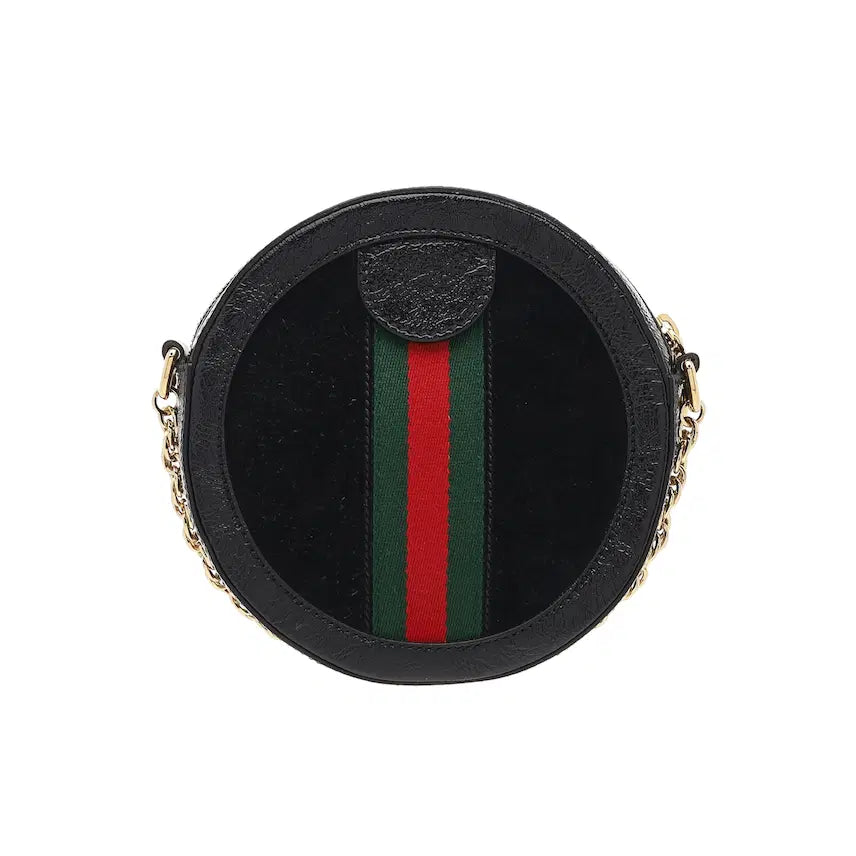 [BUNJANG] Gucci Ophidia GG Round Shoulder Bag Mini Black Leather / 구찌 오피디아 GG 라운드 숄더백 미니 블랙